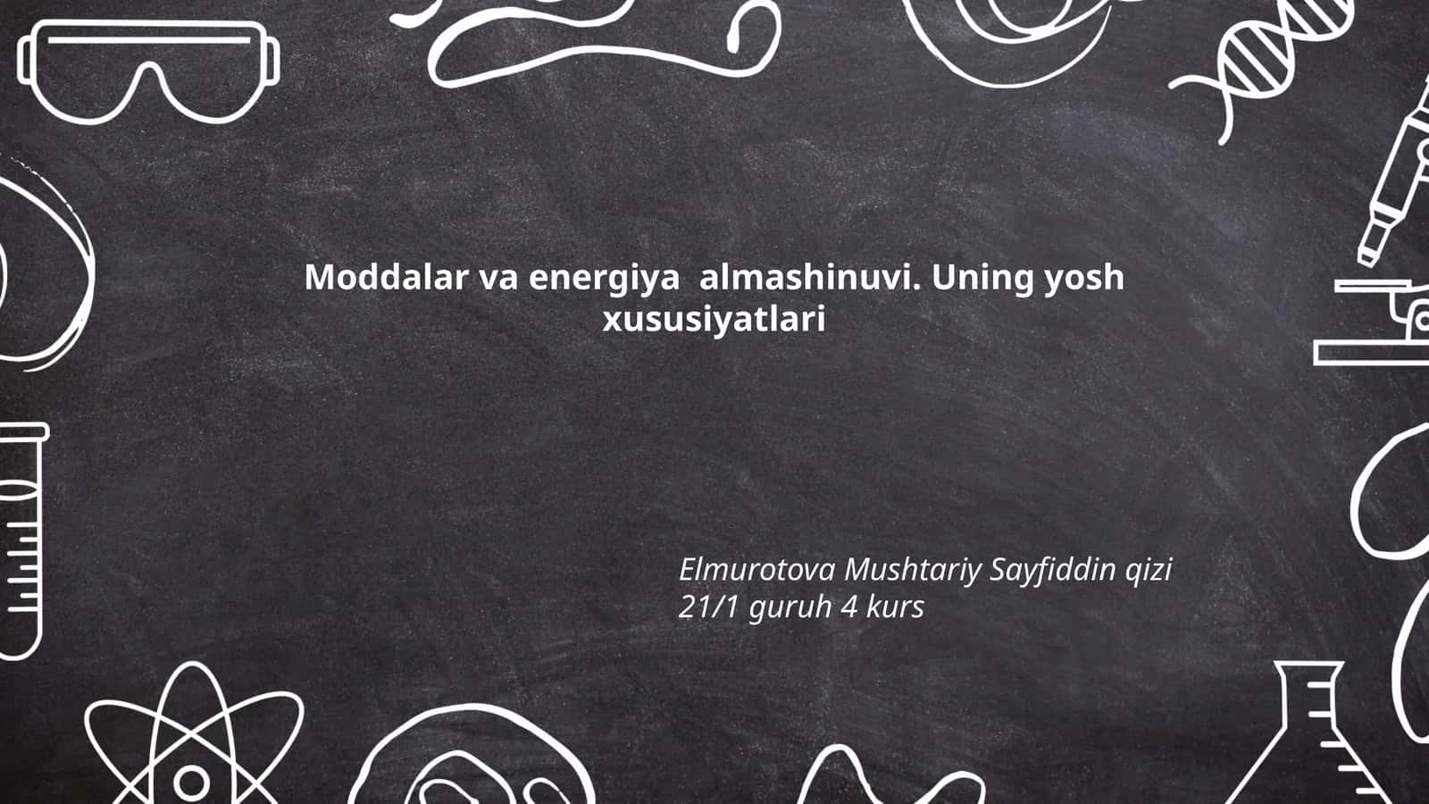 Moddalar va energiya almashinuvi