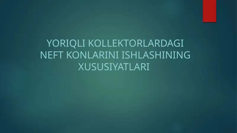 Neft konlarini ishlash