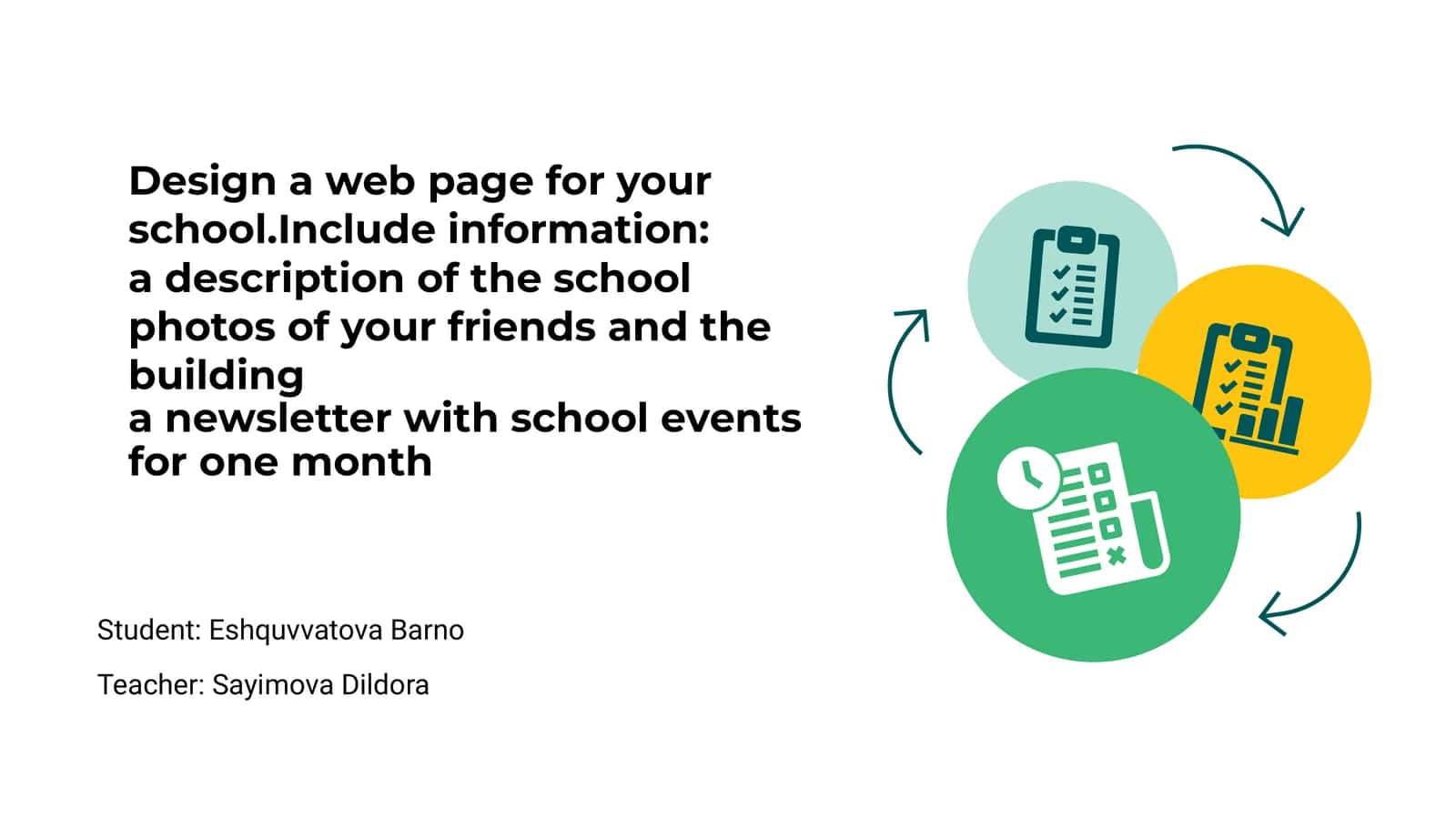 Web page design for school