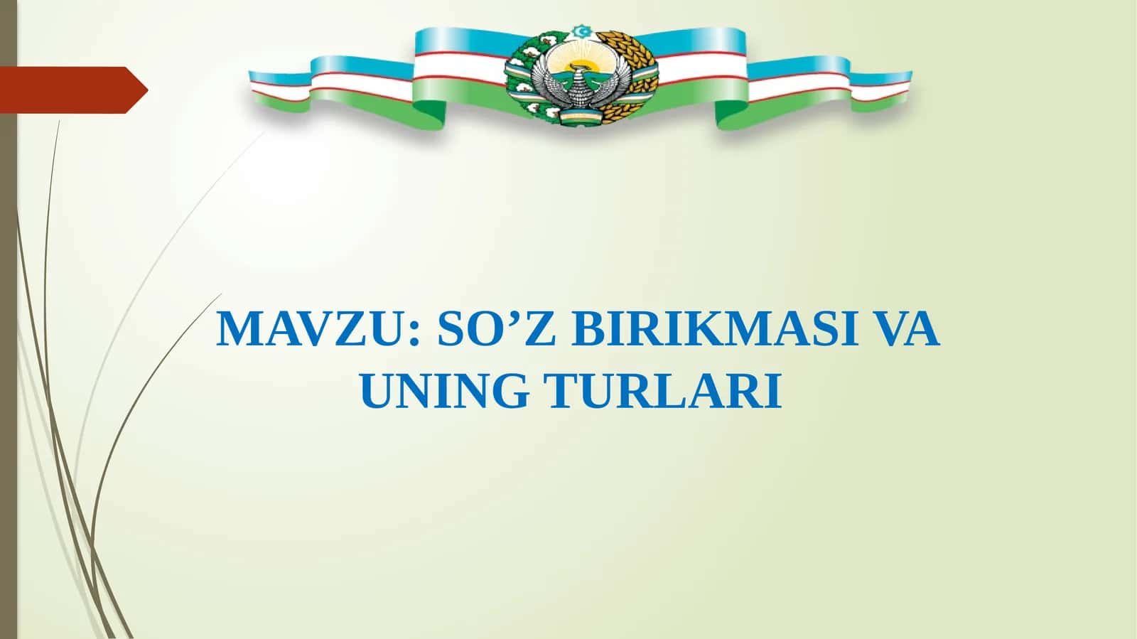 SO’Z BIRIKMASI VA UNING TURLARI