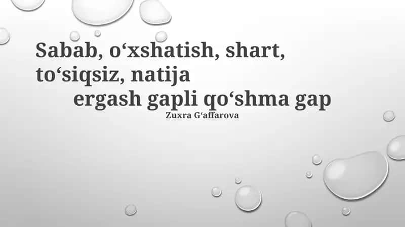 Sabab-natija qo'shma gaplar