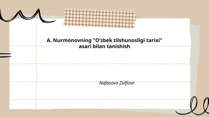 "O‘zbek tilshunosligi tarixi"