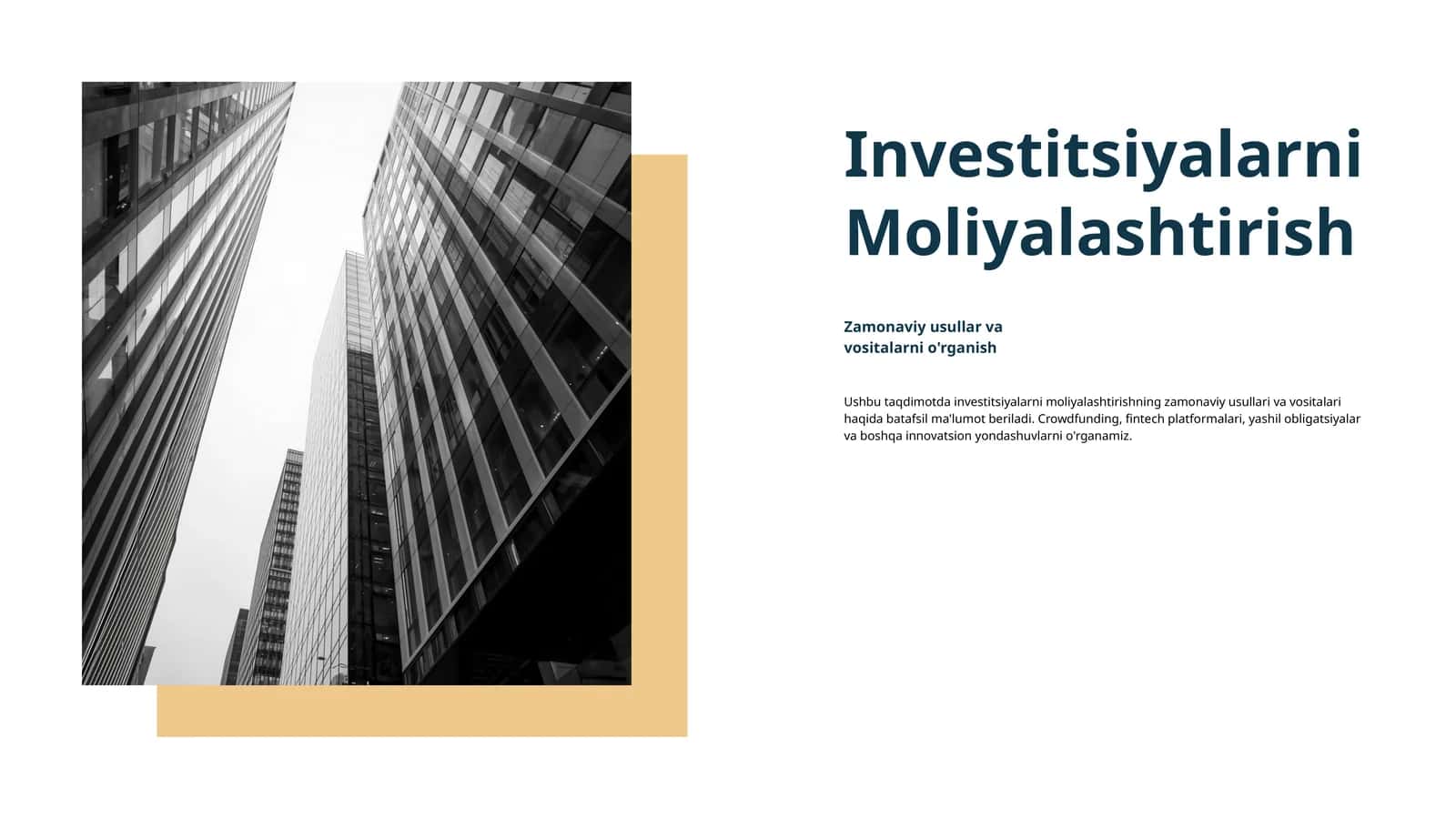 Investitsyalarni moliyalashtirish