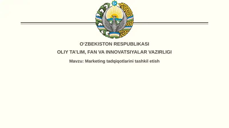 Marketing tadqiqotlari tashkilotish