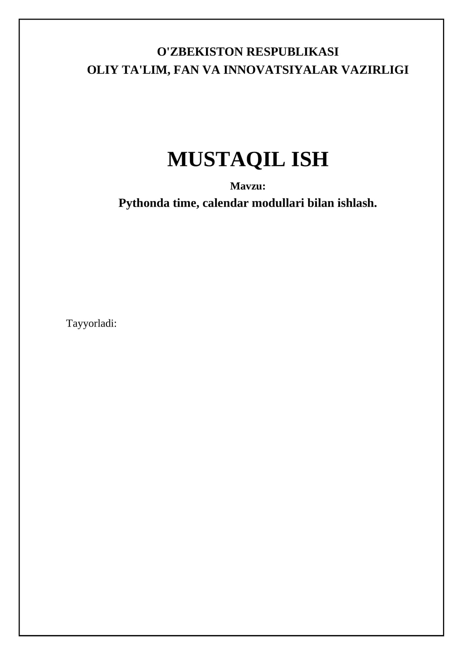 Pythonda time, calendar modullari bilan ishlash