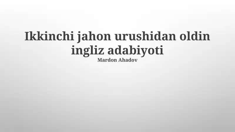 Ingiliz adabiyoti