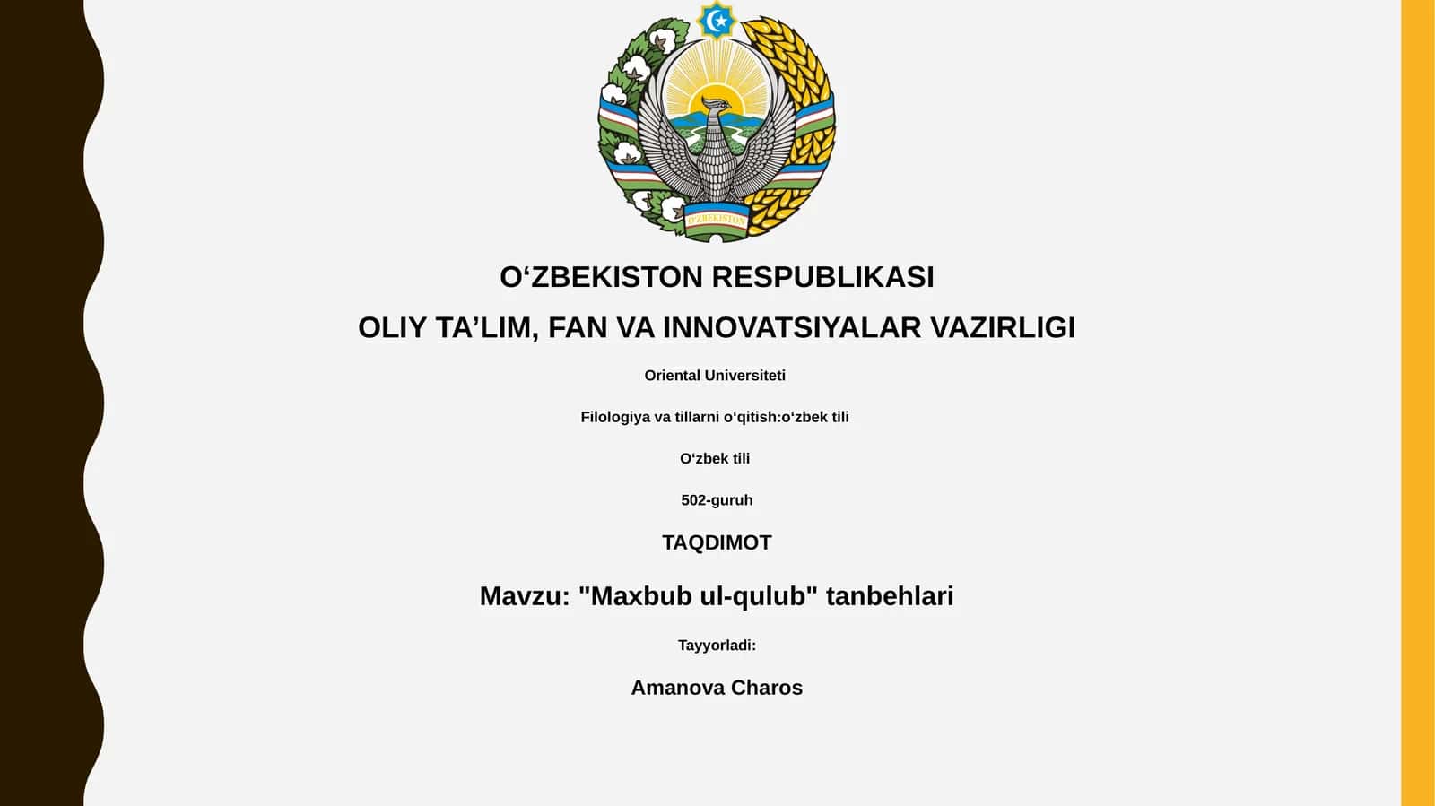 "Maxbub ul-qulub" tanbehlari