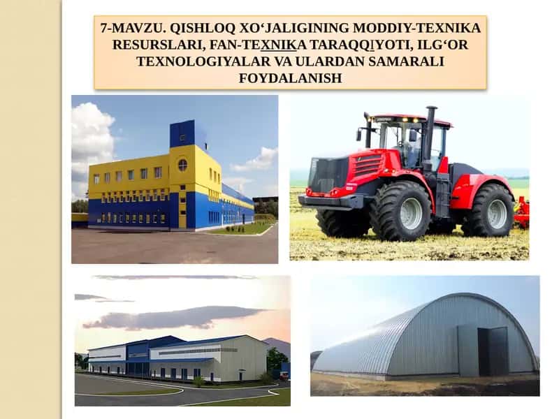 Qishloq xo‘jaligi moddiy-texnika resurslari