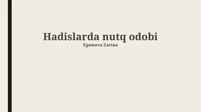 Hadislarda nutq odobi