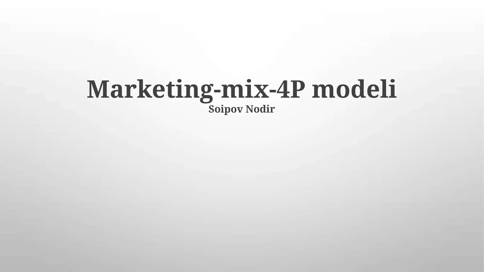 Marketing-mix-4P modeli