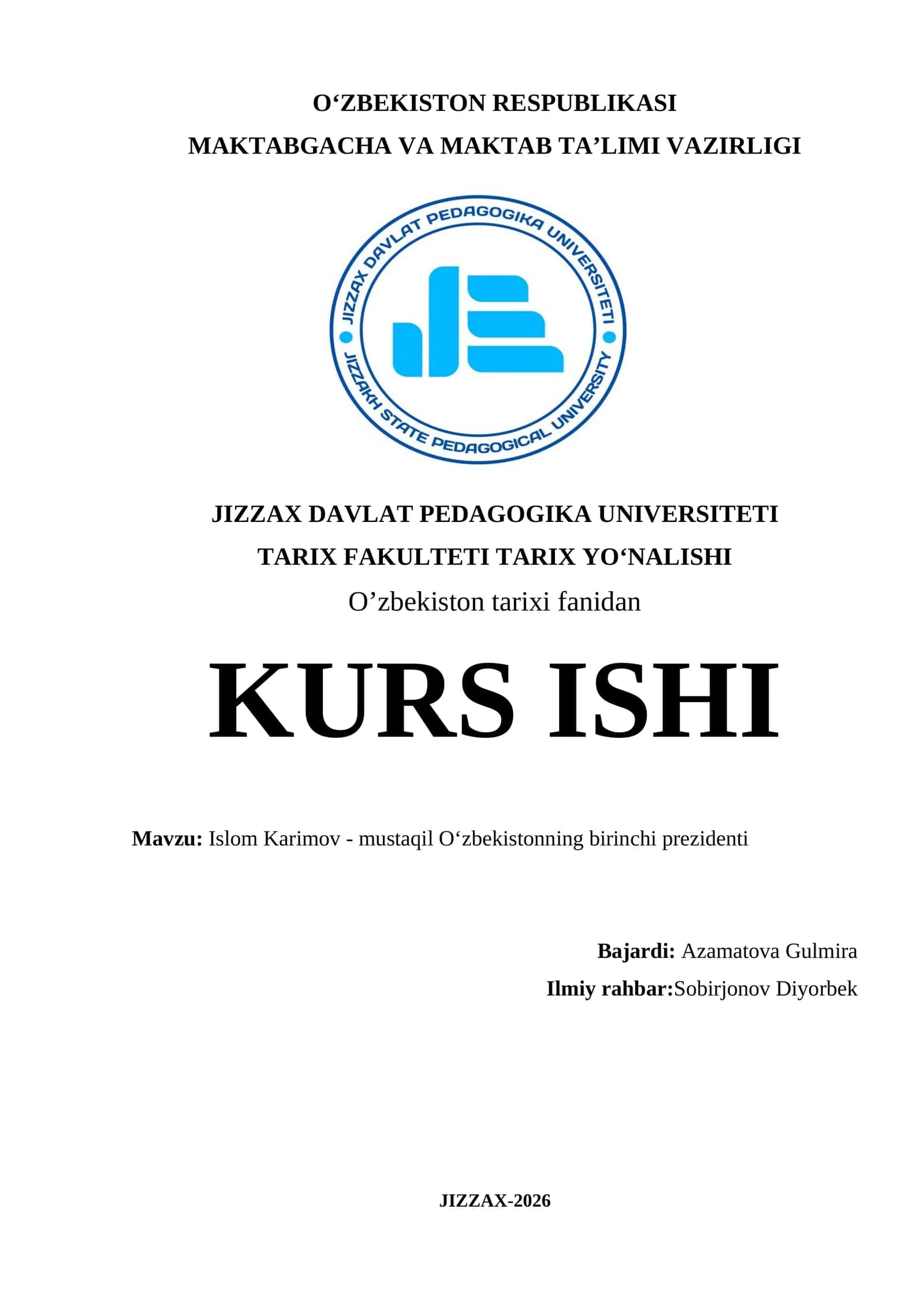 Islom Karimov - mustaqil Oʻzbekistonning birinchi prezidenti