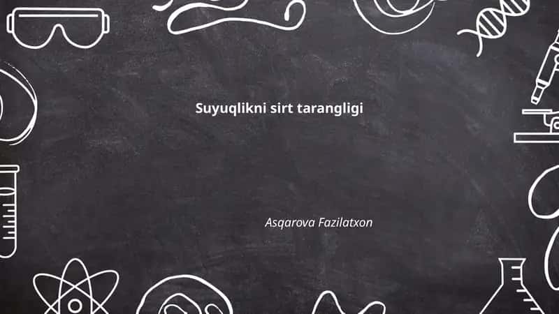 Suyuqlikning sirt tarangligi