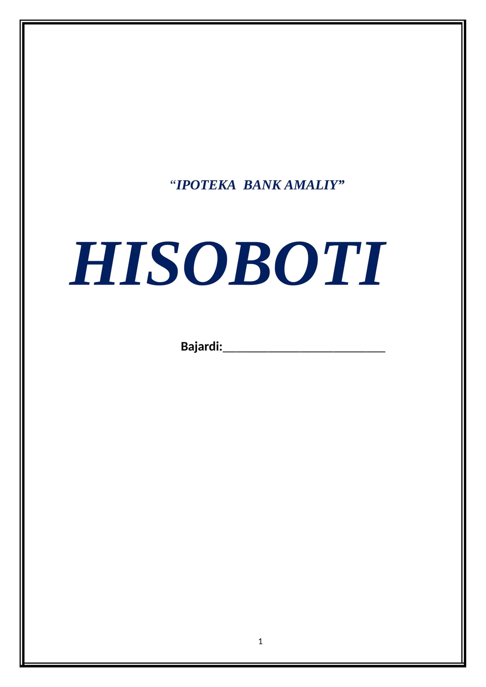 IPOTEKA BANK AMALIY HISOBOTI