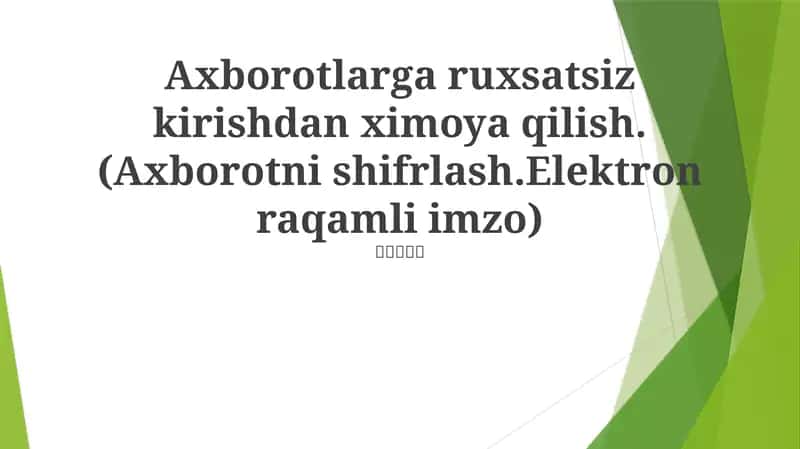 Ma'lumotlarni shifrlash