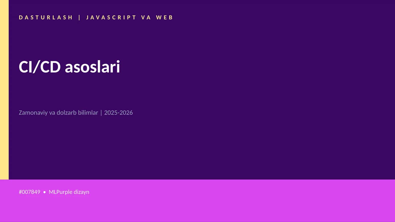 DASTURLASH | JAVASCRIPT VA WEB