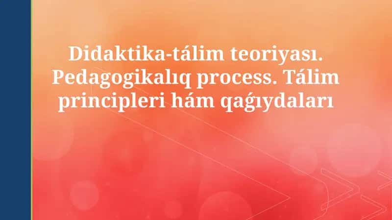 Didaktika-tálim teoriyası