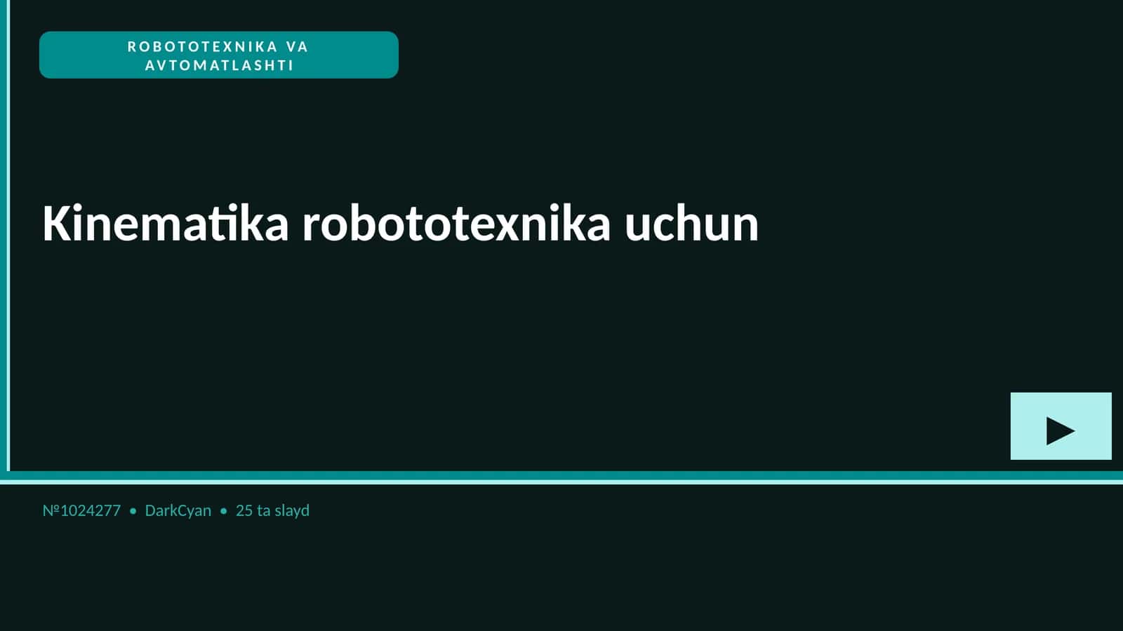 ROBOTOTEXNIKA VA AVTOMATLASHTI