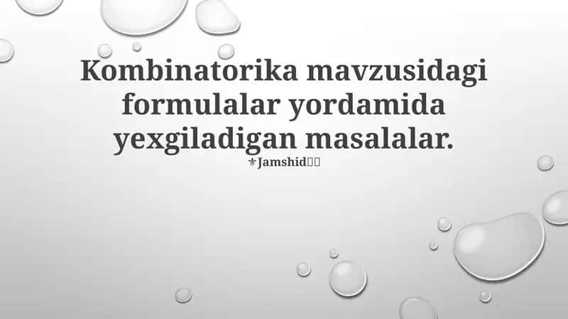 Kombinatorika formulalari