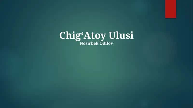 ChigʻAtoy Ulusi
