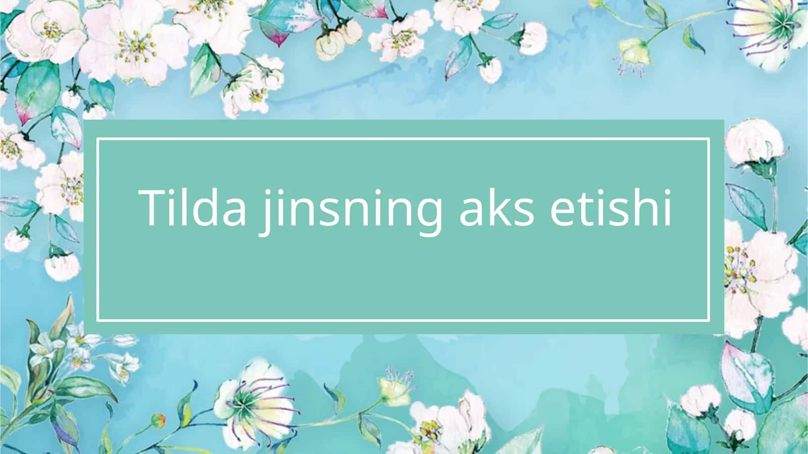 Tilda jinsning aks etishi