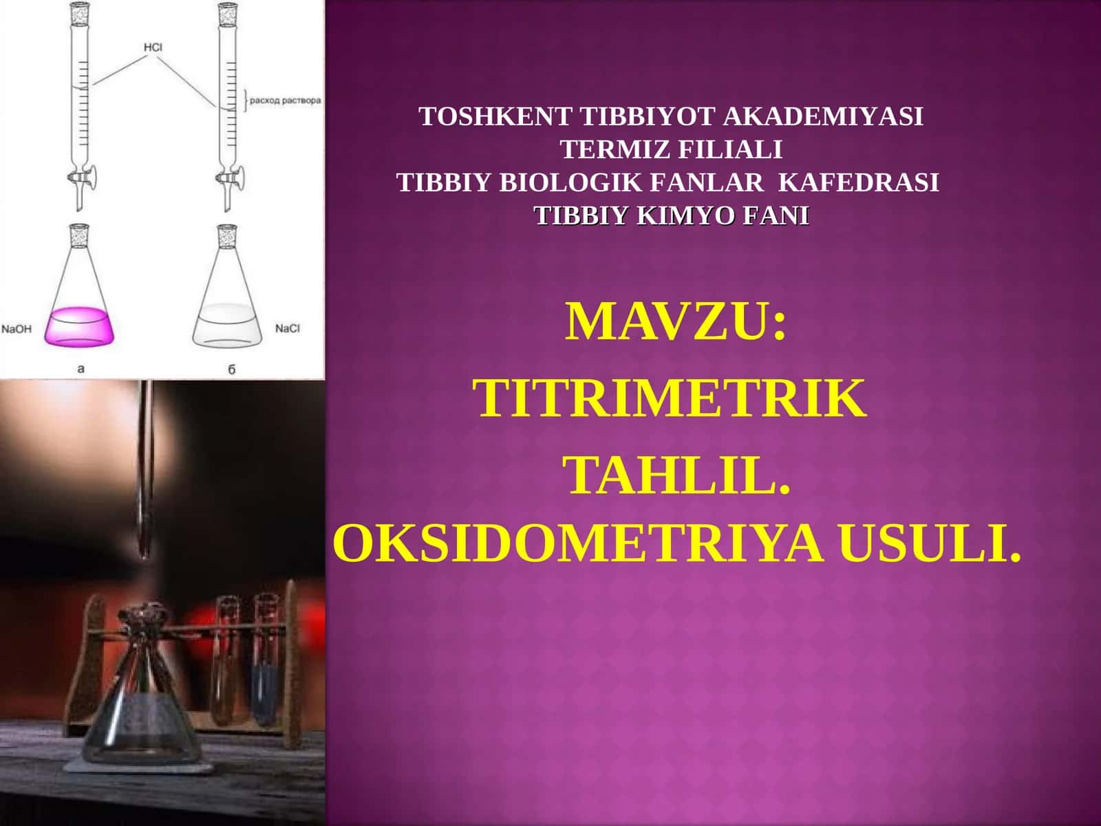 Titrimetrik Tahlil Oksidometriya Usuli