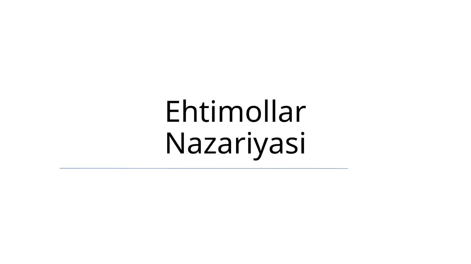 Ehtimollar Nazariyasi