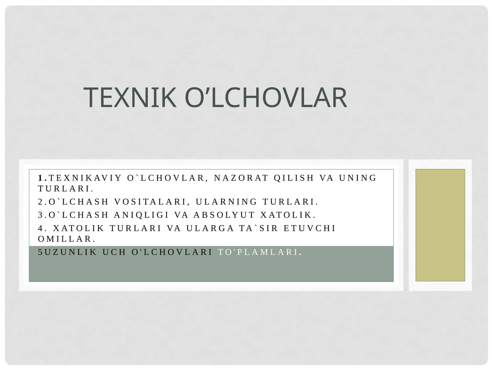 Texnik oʻlchovlar