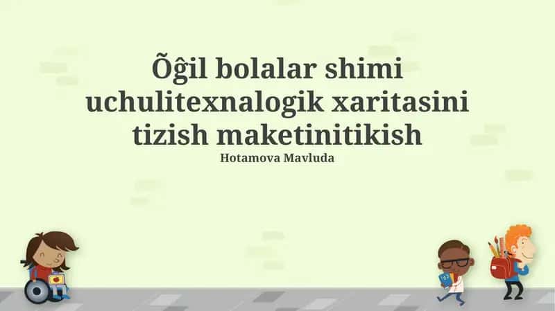 Bolalar Kiyimlarining Texnologik Xaritasi