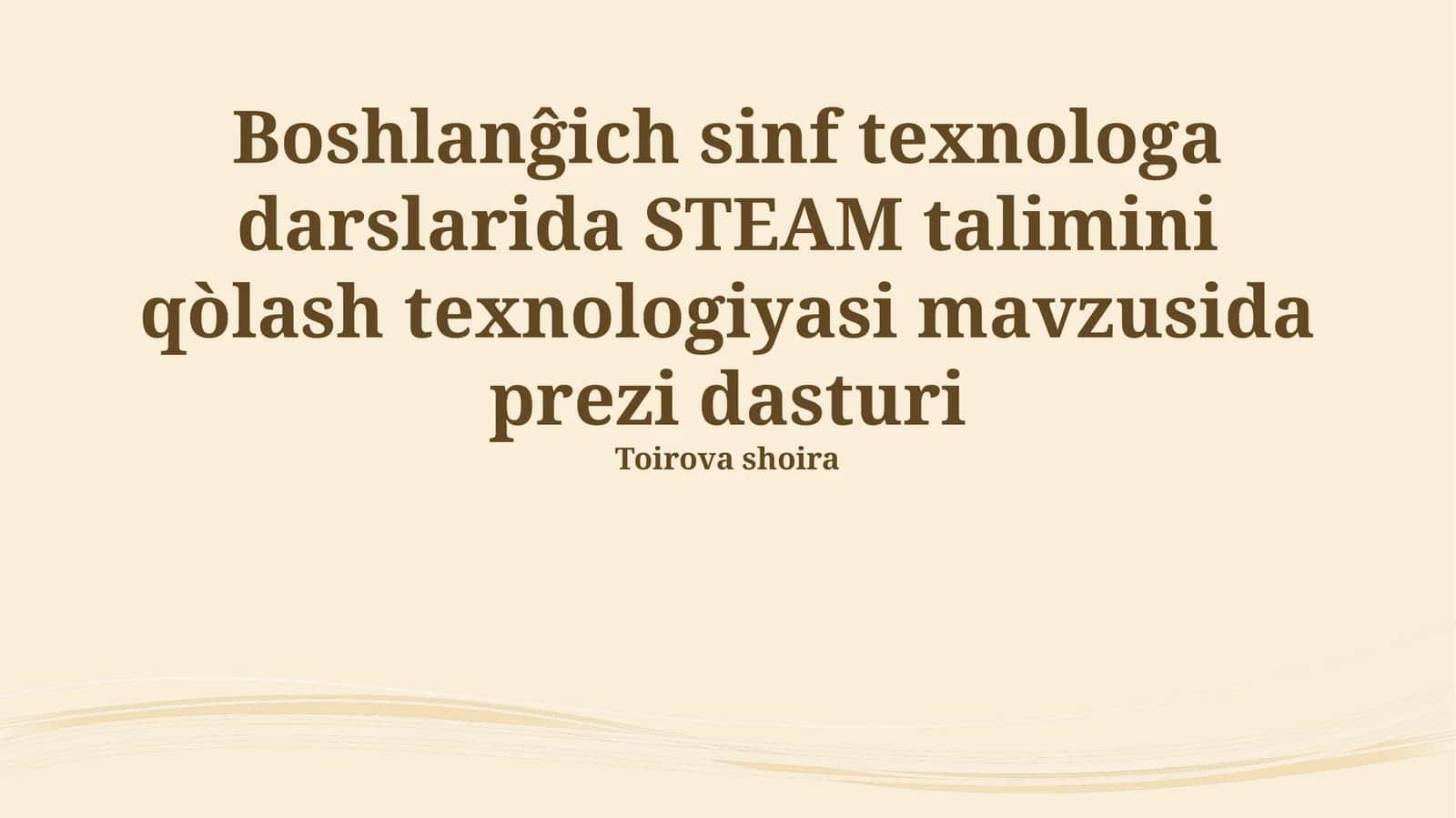STEAM ta'limi Prezi dasturi