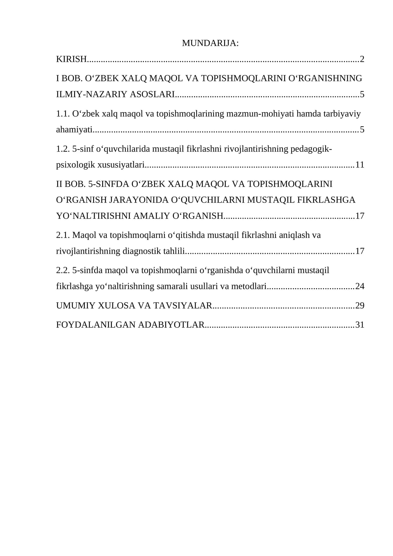 5-sinfda oʻzbek xalq maqol va topishmoqlarini oʻrganishda oʻquvchilarni mustaqil fikrlashga  yoʻnaltirish usullari
