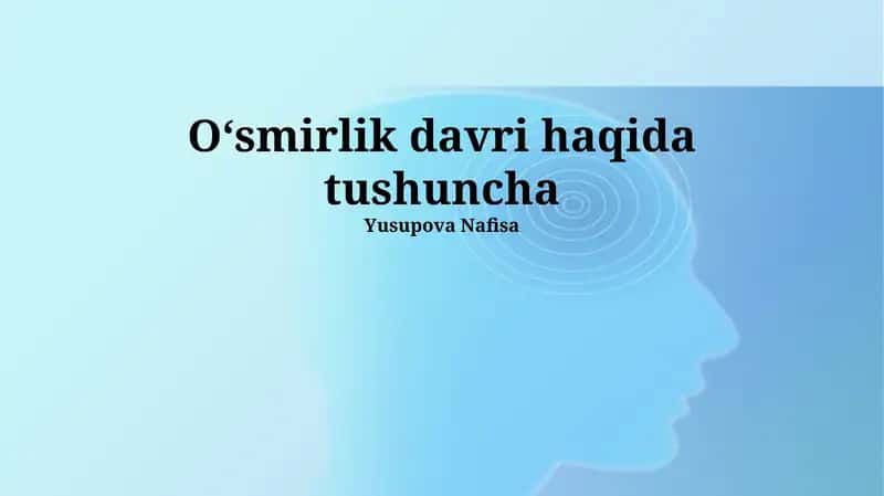 O'smirlik davri haqida tushuncha