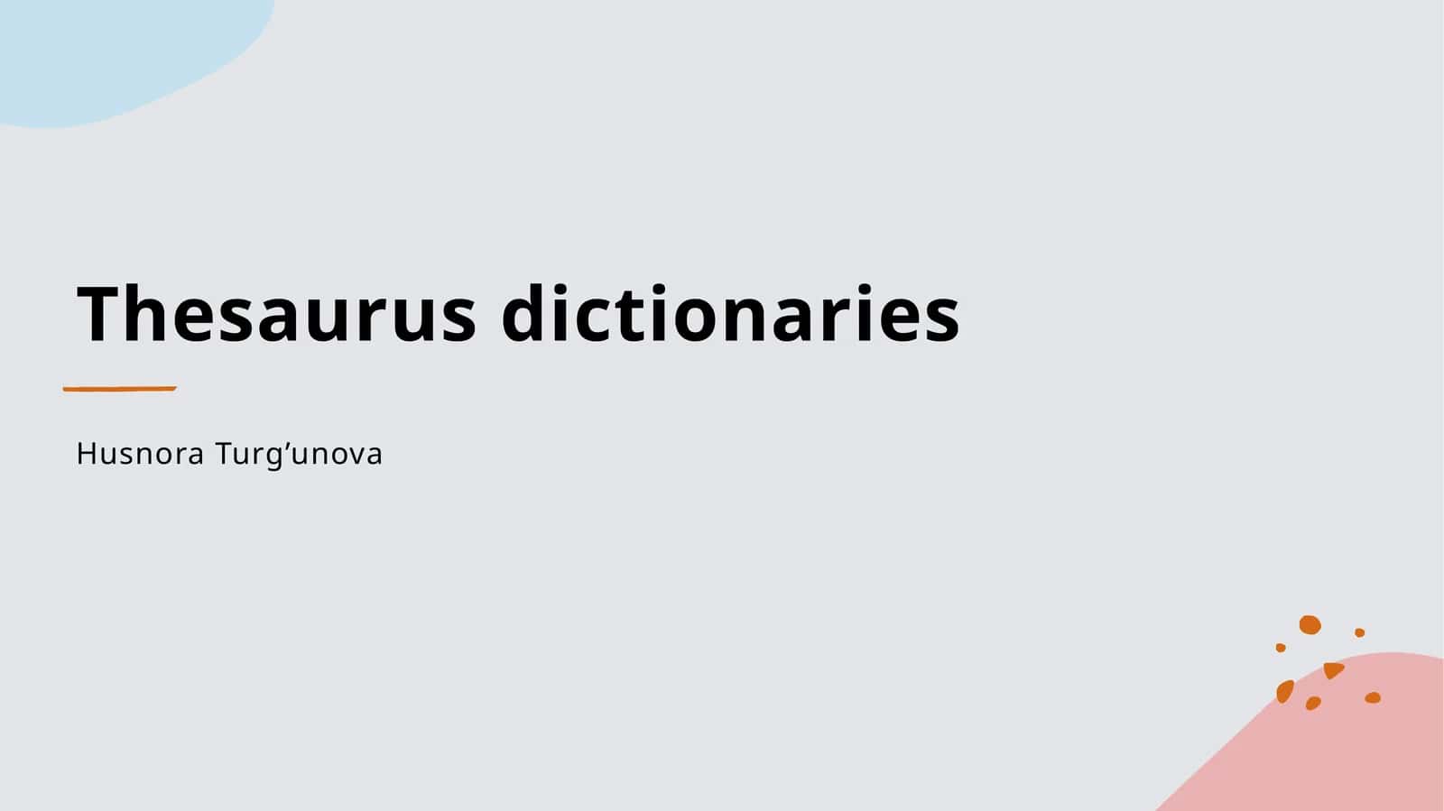 Thesaurus Dictionaries