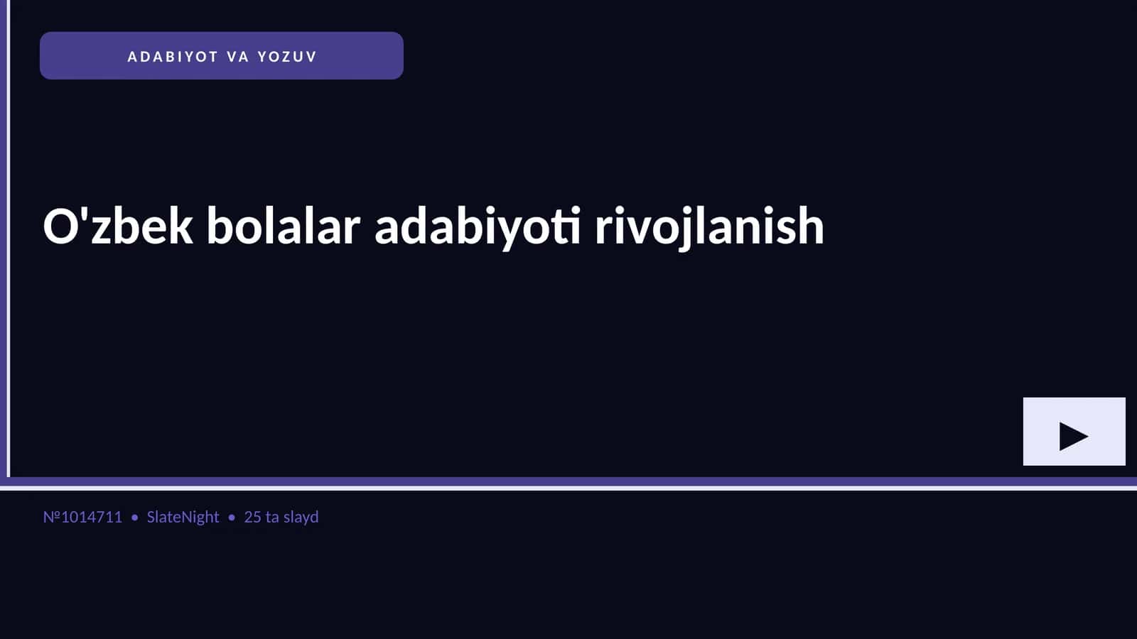 O'zbek bolalar adabiyoti rivojlanish