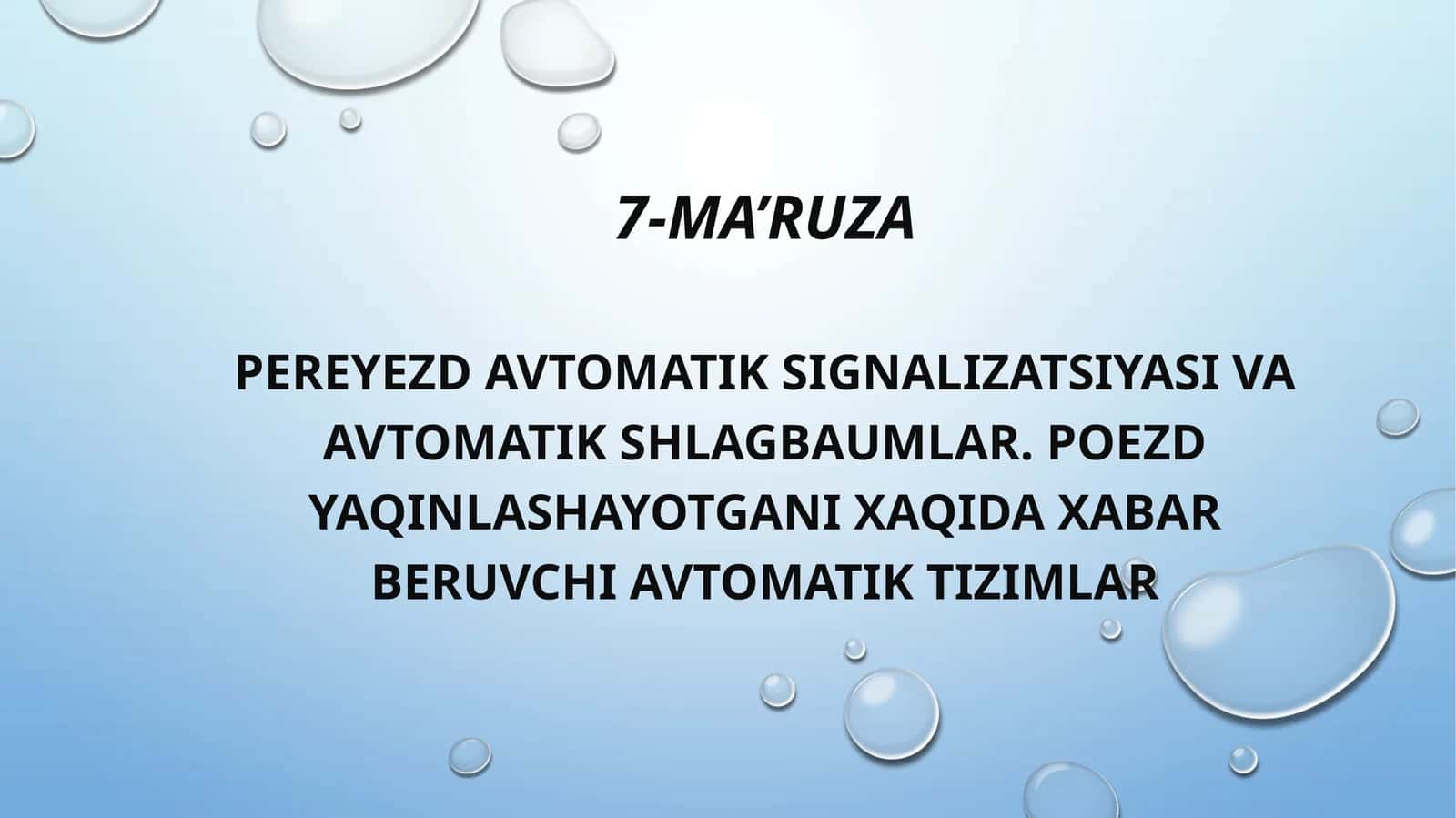 PEREYEZD AVTOMATIK SIGNALIZATSIYASI VA AVTOMATIK SHLAGBAUMLAR