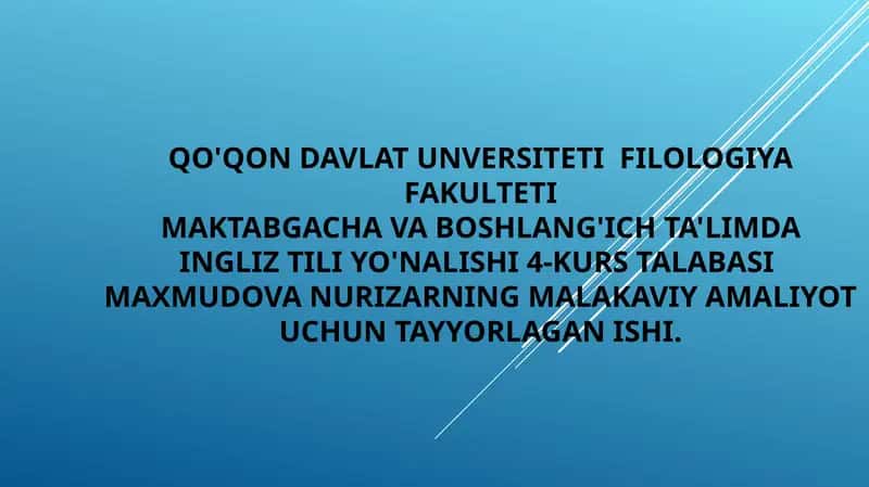 Maxmudova NURIZARning MALAKAVIY amaliyotu