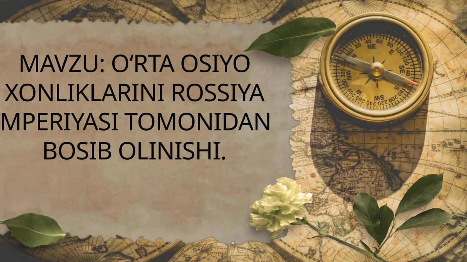 O‘RTA OSIYO XONLIKLARINI ROSSIYA IMPERIYASI TOMONIDAN BOSIB OLINISHI.