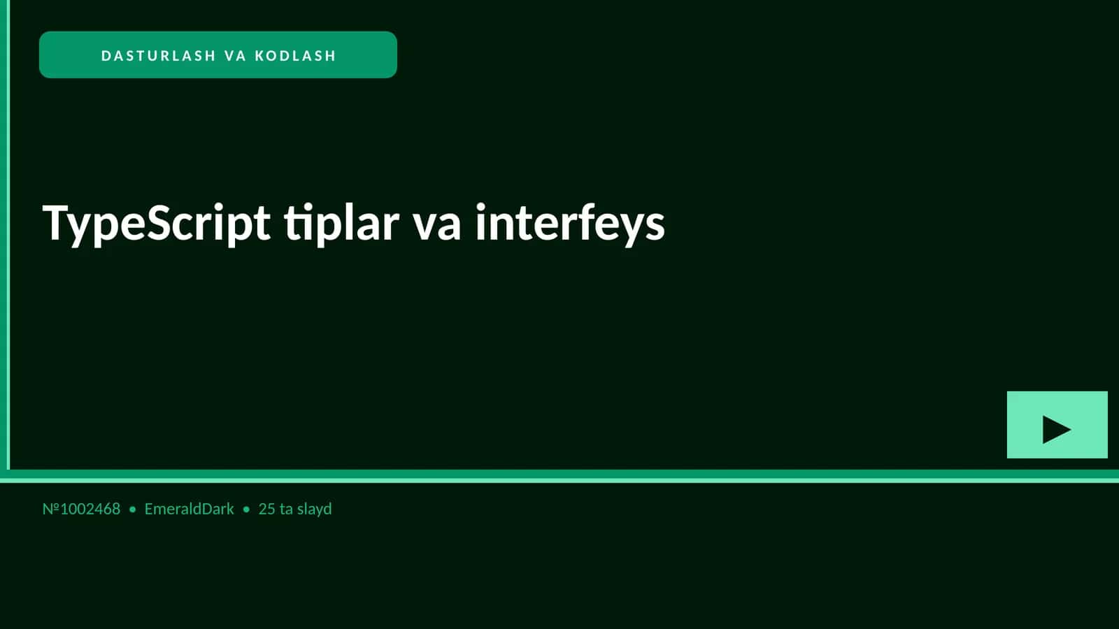 TypeScript tiplar va interfeys