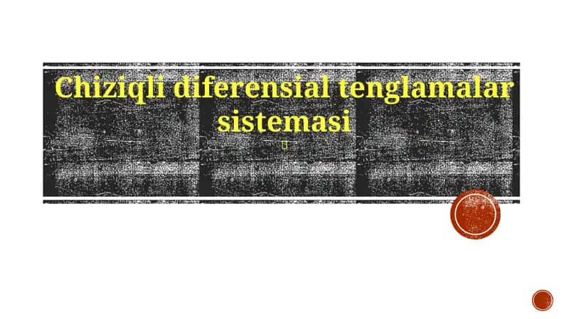 Chiziqli diferensial tenglamalar sistemasi