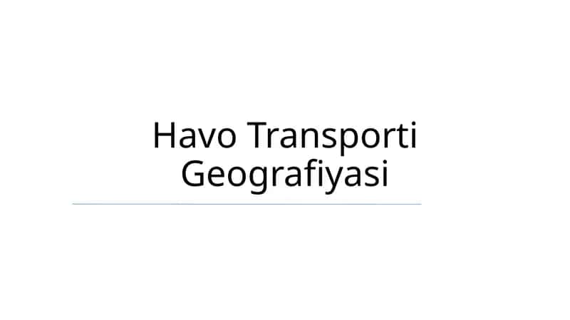 Havo Transporti Geografiyasi