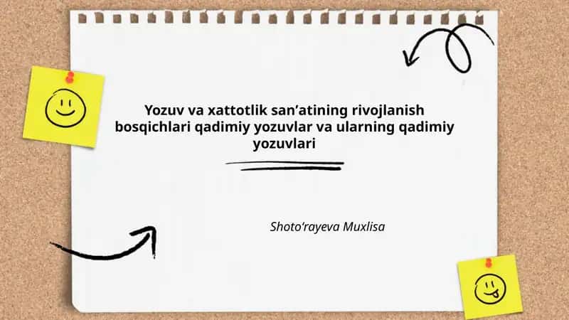 Yozuv va xattotlik sanʼatining rivojlanish bosqichlari qadimiy yozuvlar va ularning qadimiy yozuvlari