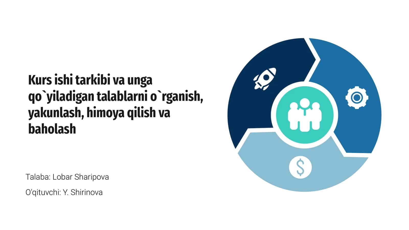 Kurs ishi tarkibi va unga qo`yiladigan talablarni o`rganish