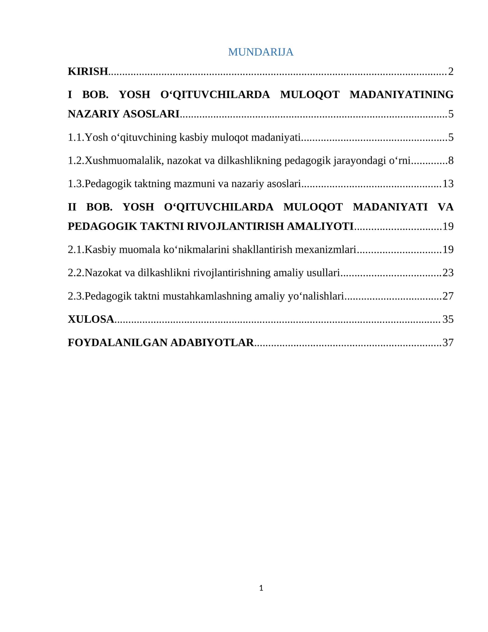 YOSH O‘QITUVCHILARDA MULOQOT MADANIYATINING NAZARIY ASOSLARI VA UNI RIVOJLANTIRISH AMALIYOTI