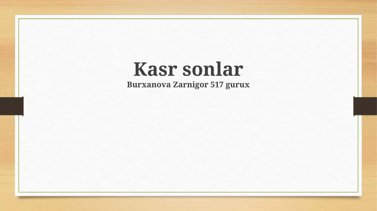 Kasr sonlar