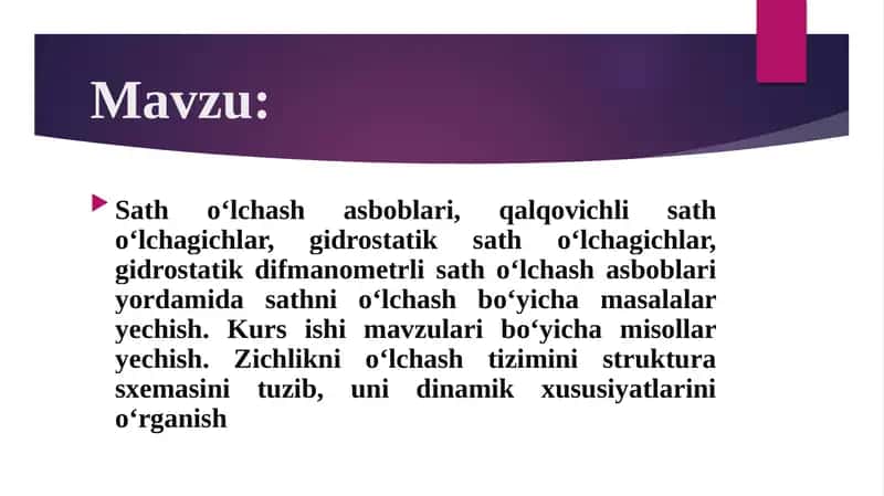 Sath o‘lchash asboblari