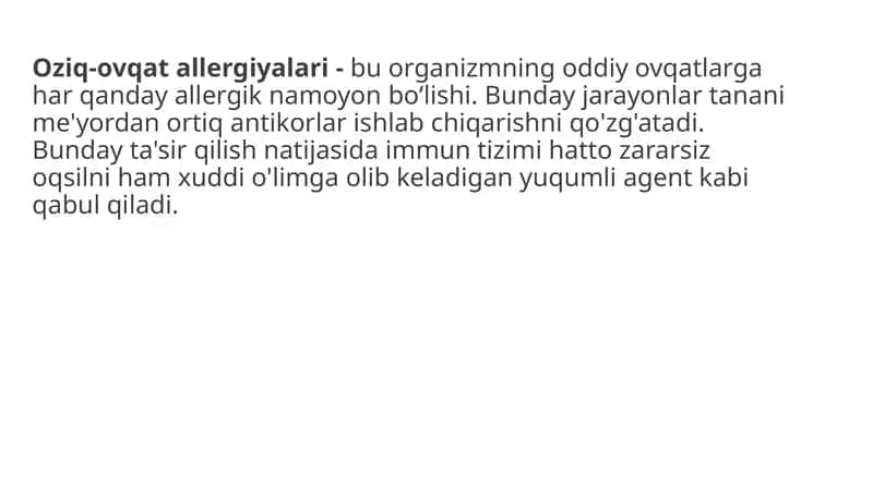 Oziq-ovqat allergiyalari