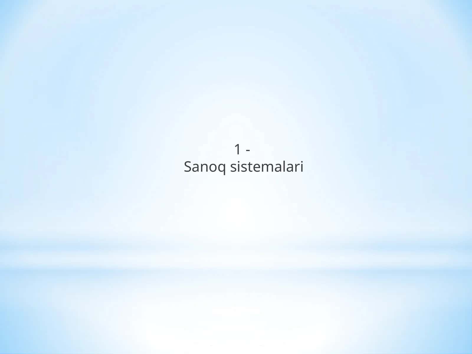 Sanoq sistemalari