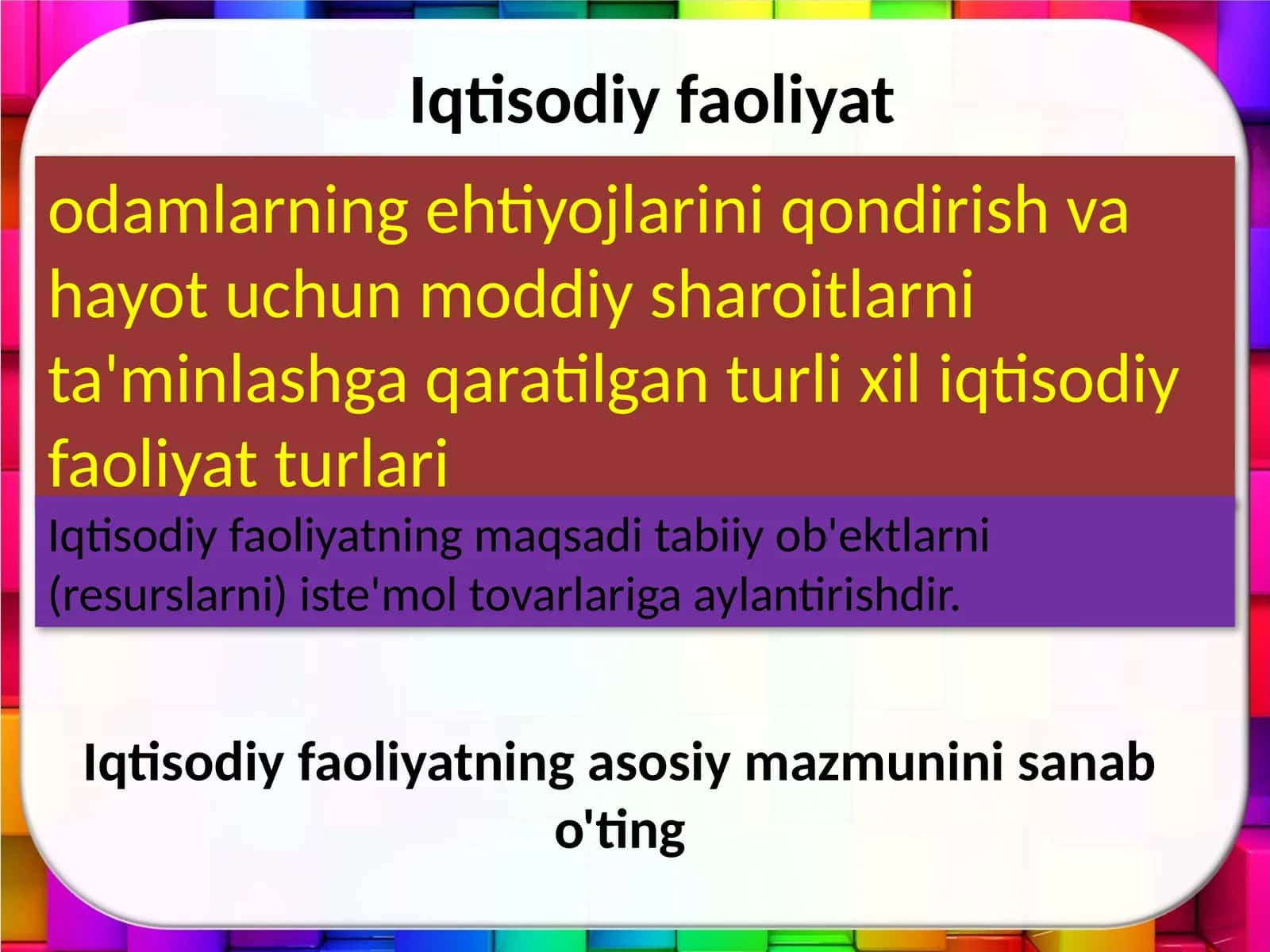 Iqtisodiy faoliyat