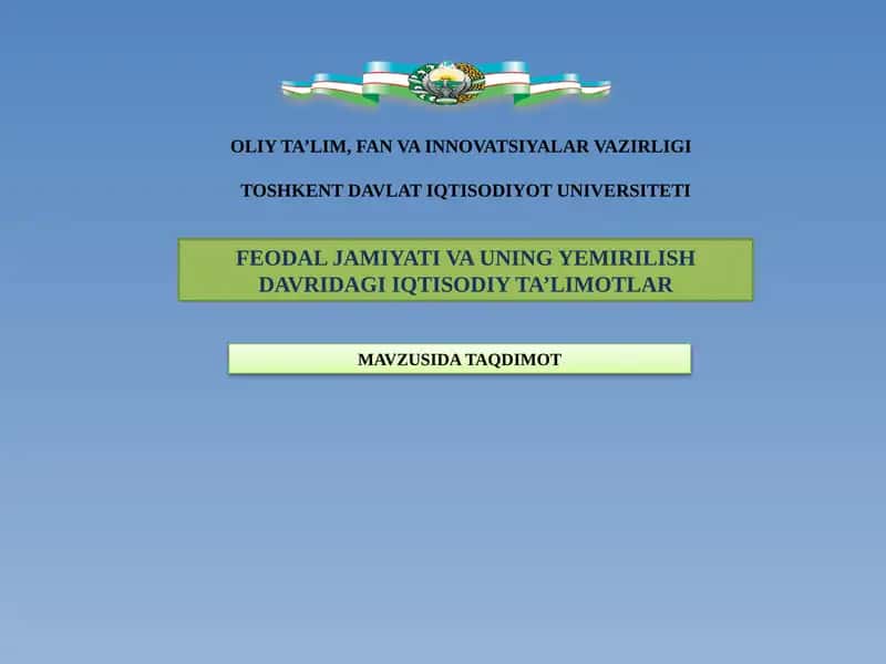 Arab-islom mutafakkirlari iqtisodiy fikrlari