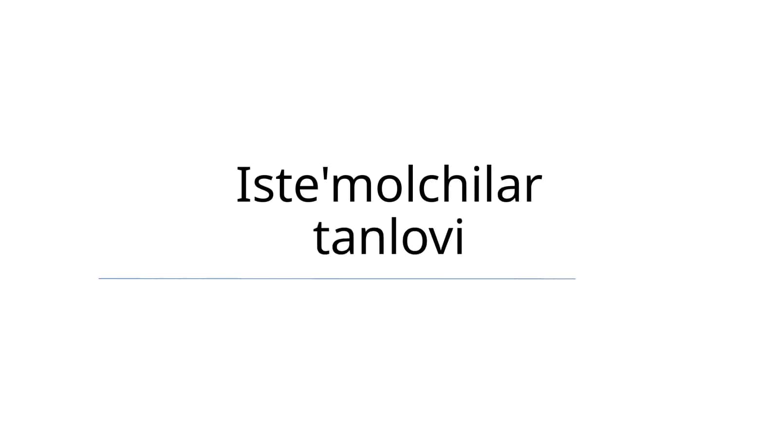 Iste'molchilar tanlovi
