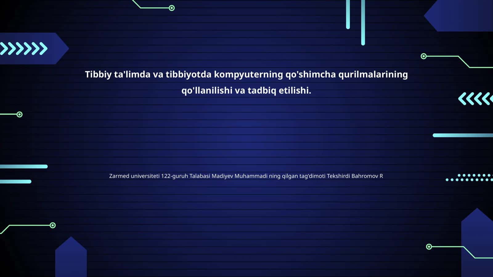 Tibbiyotda kompyuter texnologiyalari